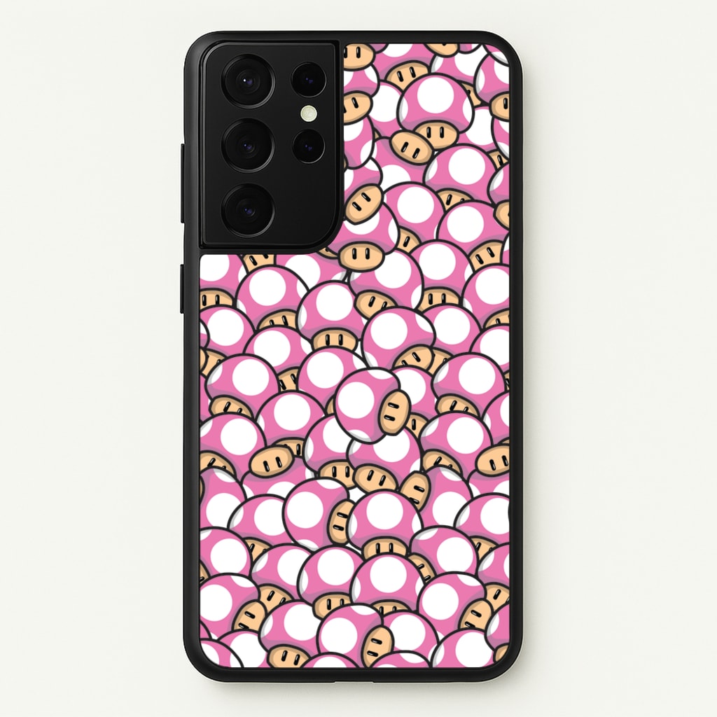 Mushroom Pattern - Pink - The Super Mario Bros Phone Case for Galaxy S21 Ultra