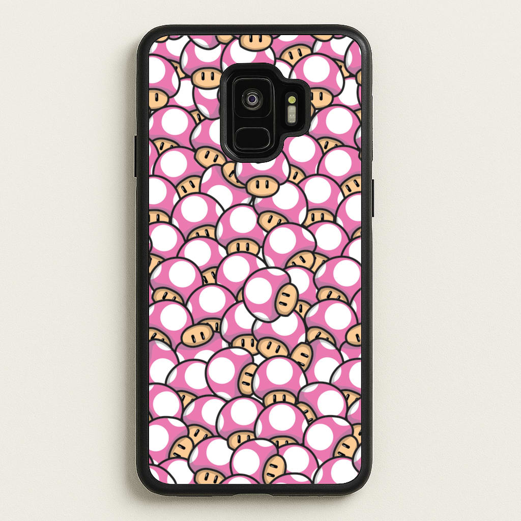 Mushroom Pattern - Pink - The Super Mario Bros Phone Case for Galaxy S9