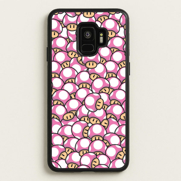Mushroom Pattern - Pink - The Super Mario Bros Phone Case for Galaxy S9