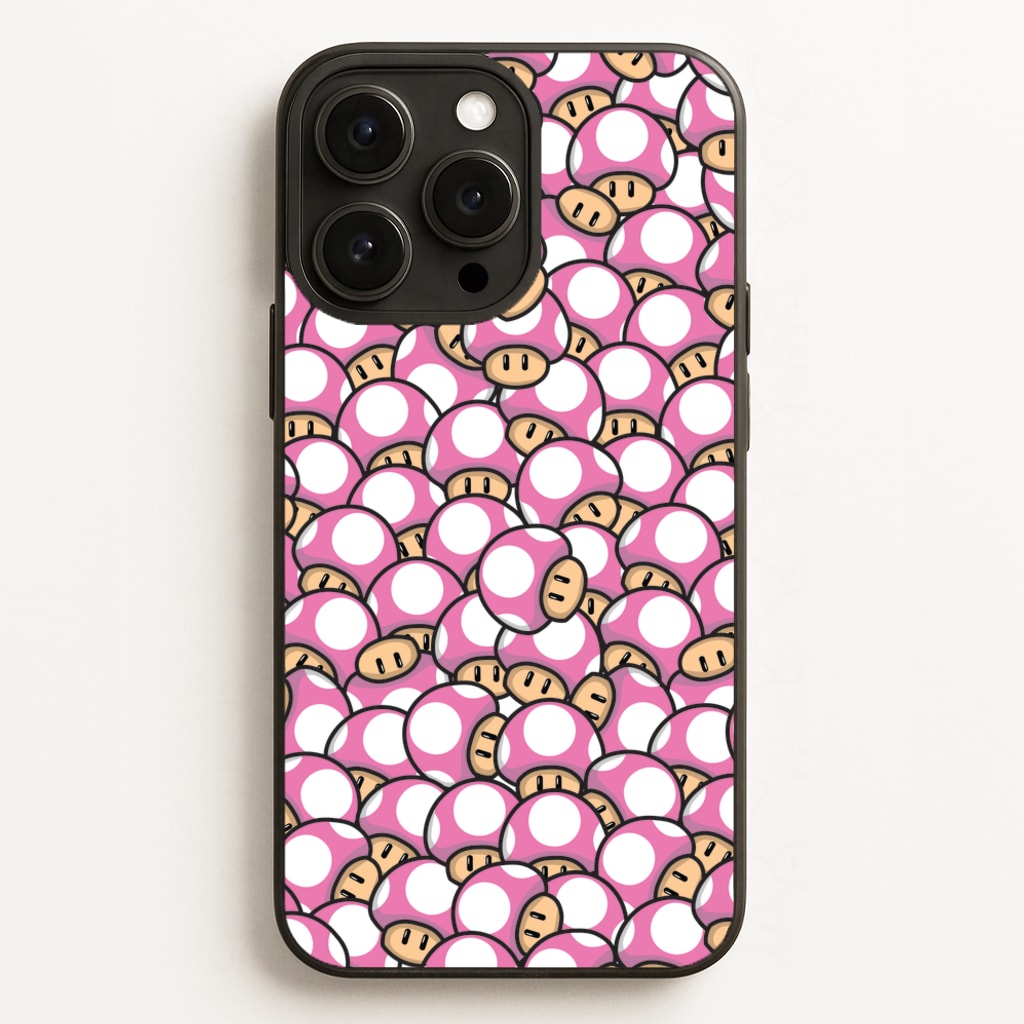 Mushroom Pattern - Pink - The Super Mario Bros Phone Case for iPhone 12 Pro Max