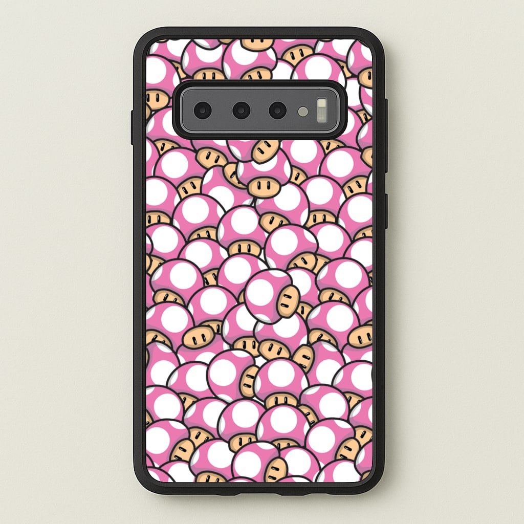 Mushroom Pattern - Pink - The Super Mario Bros Phone Case for Galaxy S10