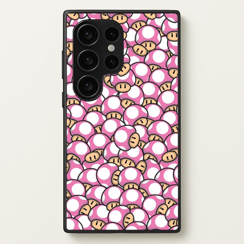 Mushroom Pattern - Pink - The Super Mario Bros Phone Case for Galaxy S24 Ultra