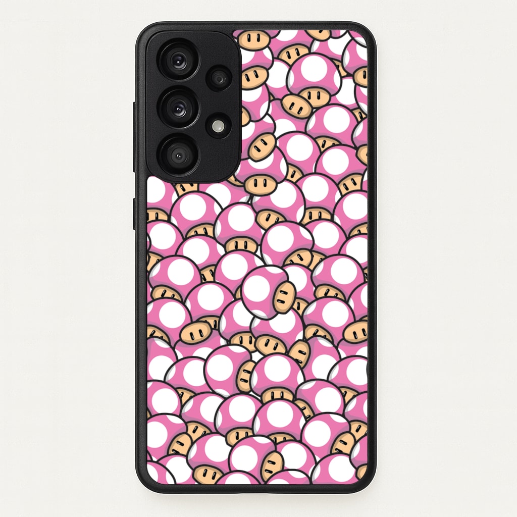 Mushroom Pattern - Pink - The Super Mario Bros Phone Case for Galaxy A53