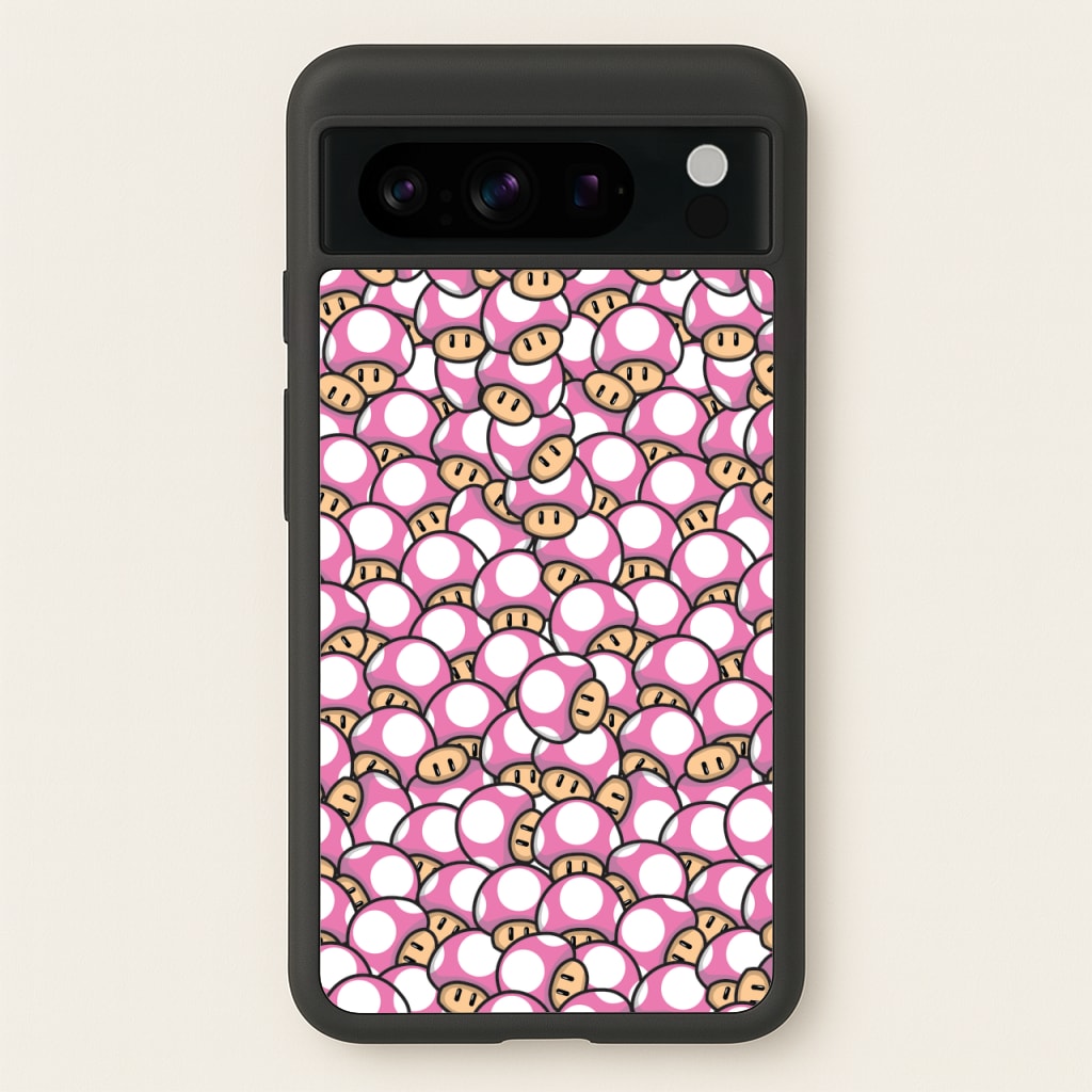 Mushroom Pattern - Pink - The Super Mario Bros Phone Case for Google Pixel 8 Pro