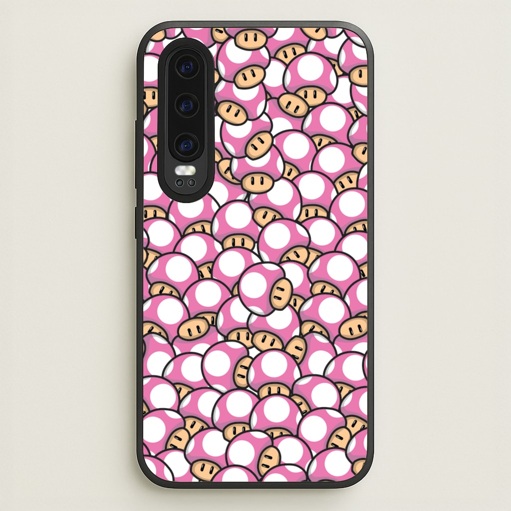 Mushroom Pattern - Pink - The Super Mario Bros Phone Case for Huawei P30