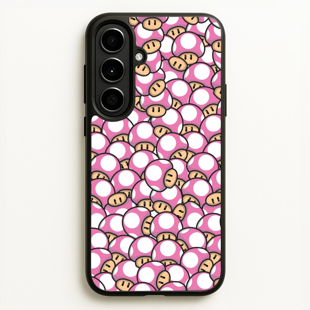 Mushroom Pattern - Pink - The Super Mario Bros Phone Case for Galaxy A56