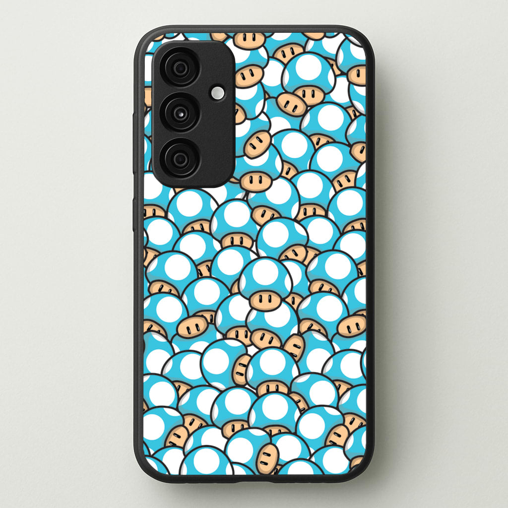 Mushroom Pattern - Light Blue - The Super Mario Bros Phone Case for Galaxy A55
