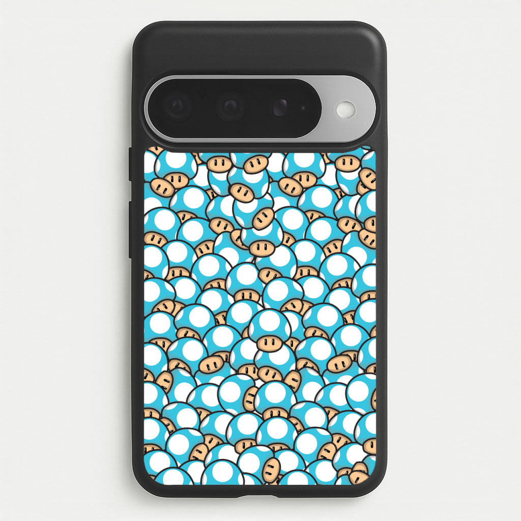 Mushroom Pattern - Light Blue Phone Case for Google Pixel 10 Pro XL