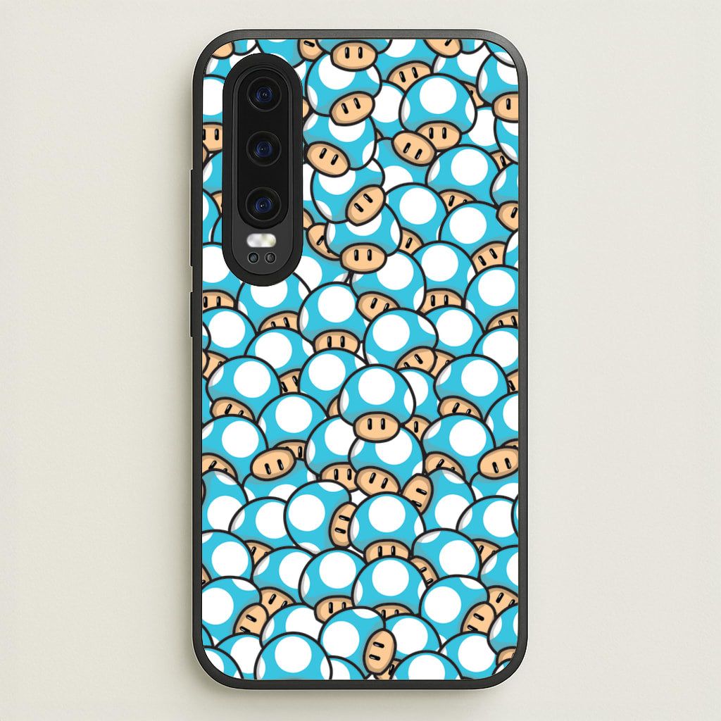 Mushroom Pattern - Light Blue - The Super Mario Bros Phone Case for Huawei P30