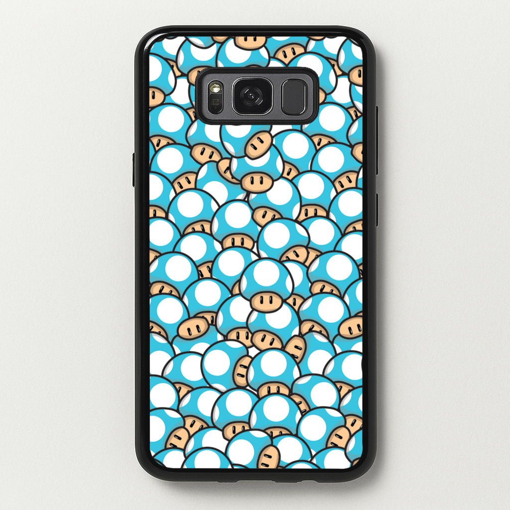 Mushroom Pattern - Light Blue - The Super Mario Bros Phone Case for Galaxy S8 Plus