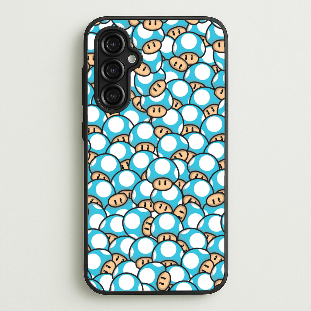 Mushroom Pattern - Light Blue - The Super Mario Bros Phone Case for Galaxy A14