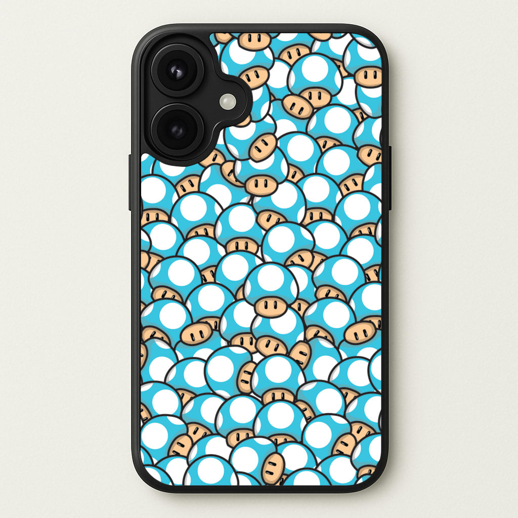 Mushroom Pattern - Light Blue Phone Case for iPhone 17