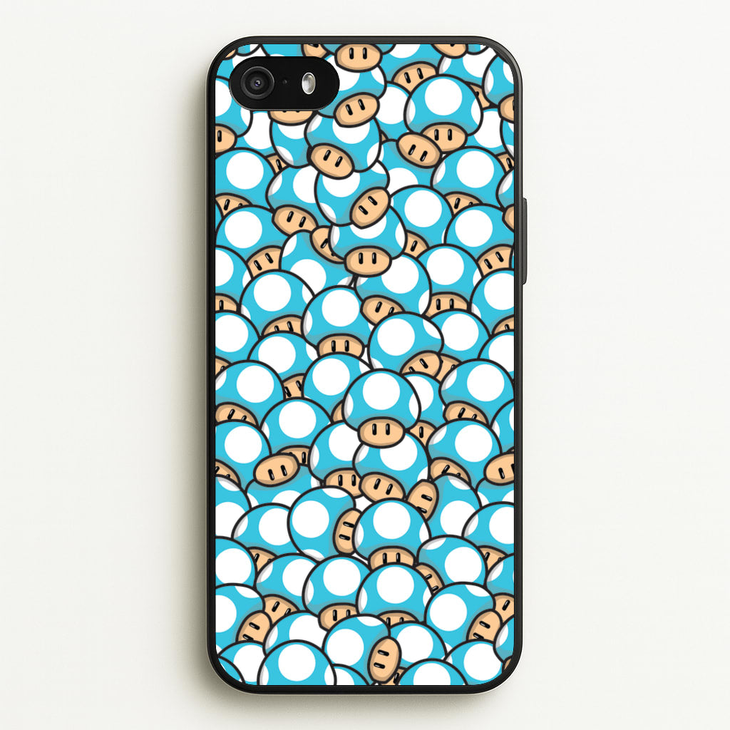 Mushroom Pattern - Light Blue - The Super Mario Bros Phone Case for iPhone 5 / 5s / SE 2016