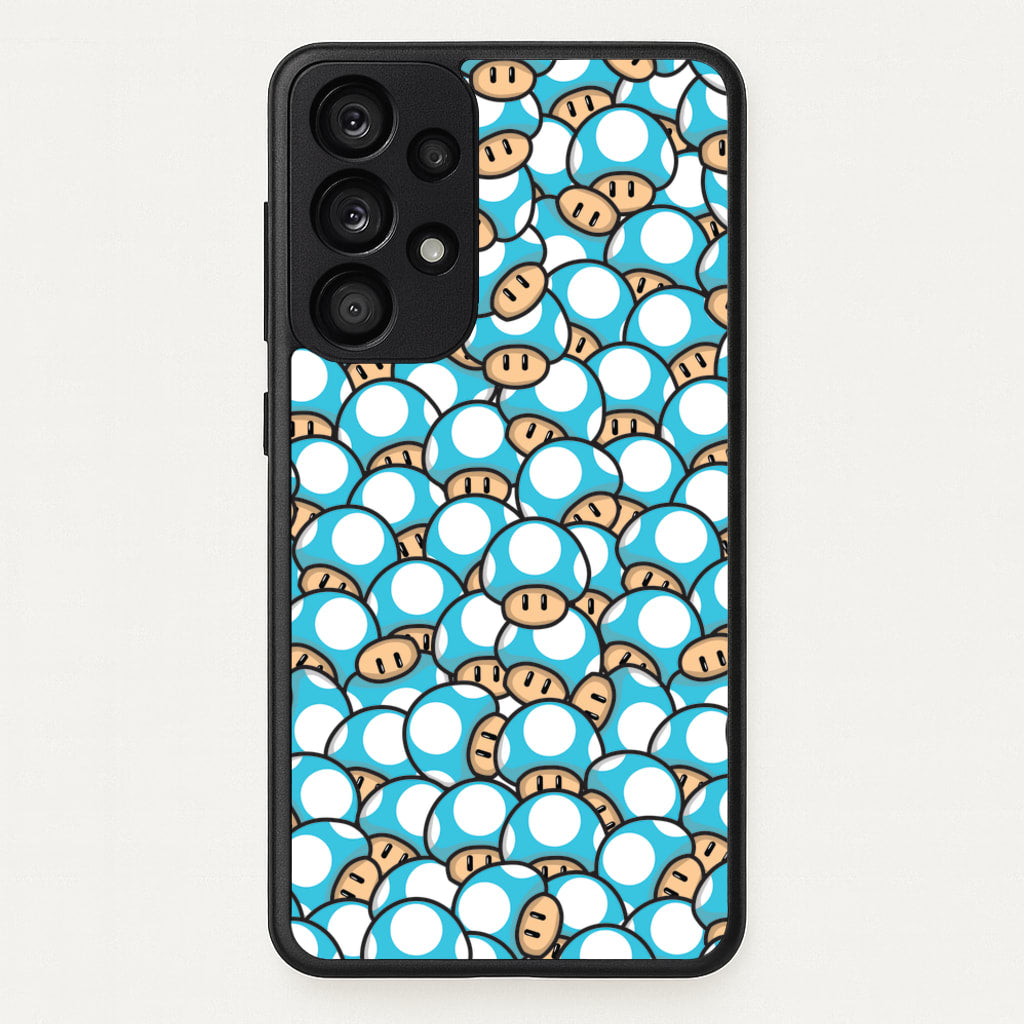 Mushroom Pattern - Light Blue - The Super Mario Bros Phone Case for Galaxy A53