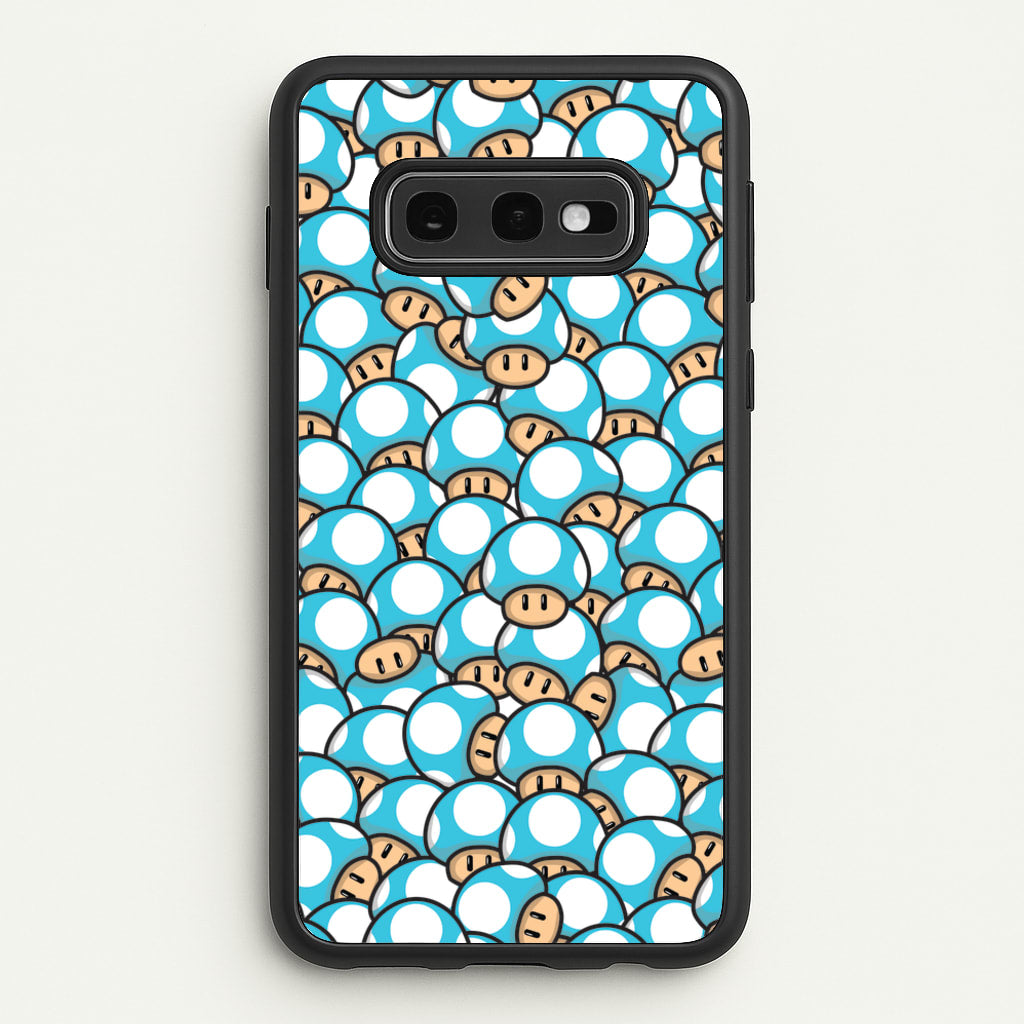 Mushroom Pattern - Light Blue - The Super Mario Bros Phone Case for Galaxy S10e