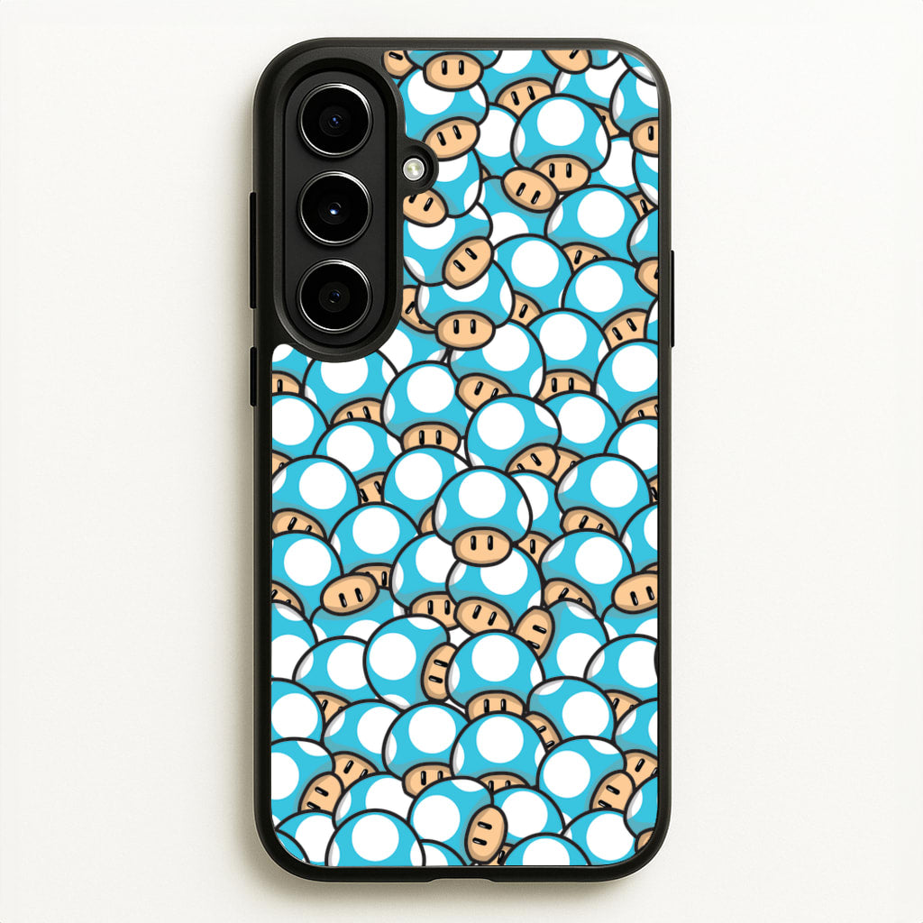 Mushroom Pattern - Light Blue - The Super Mario Bros Phone Case for Galaxy A56