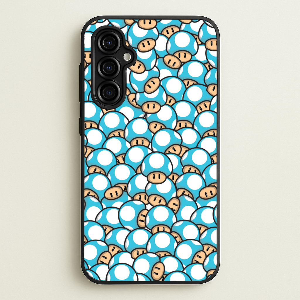 Mushroom Pattern - Light Blue - The Super Mario Bros Phone Case for Galaxy A54