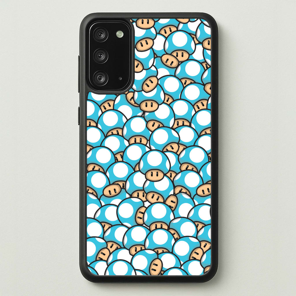 Mushroom Pattern - Light Blue - The Super Mario Bros Phone Case for Galaxy Note 20