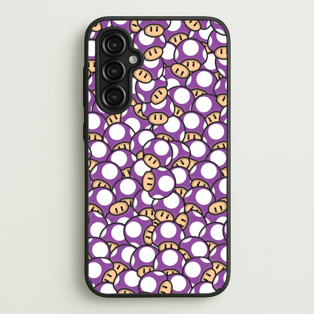 Mushroom Pattern - Purple - The Super Mario Bros Phone Case for Galaxy A14
