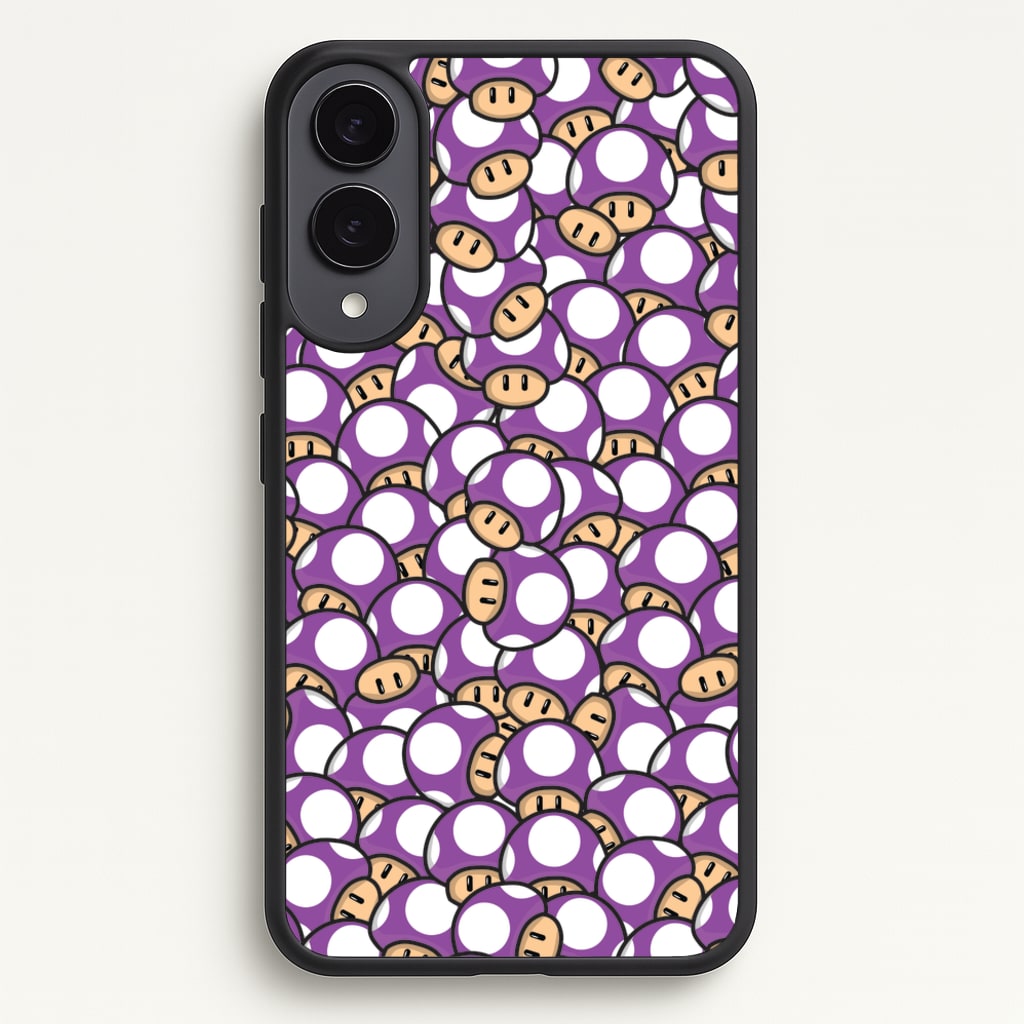 Mushroom Pattern - Purple - The Super Mario Bros Phone Case for Galaxy S25 Edge