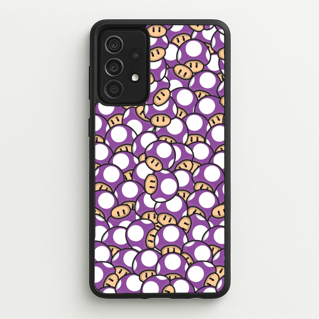Mushroom Pattern - Purple - The Super Mario Bros Phone Case for Galaxy A52 / A52s