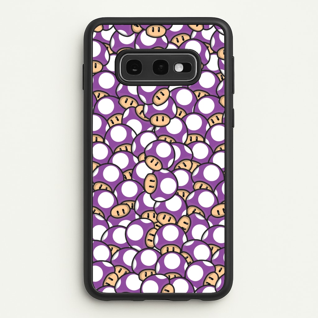 Mushroom Pattern - Purple - The Super Mario Bros Phone Case for Galaxy S10e