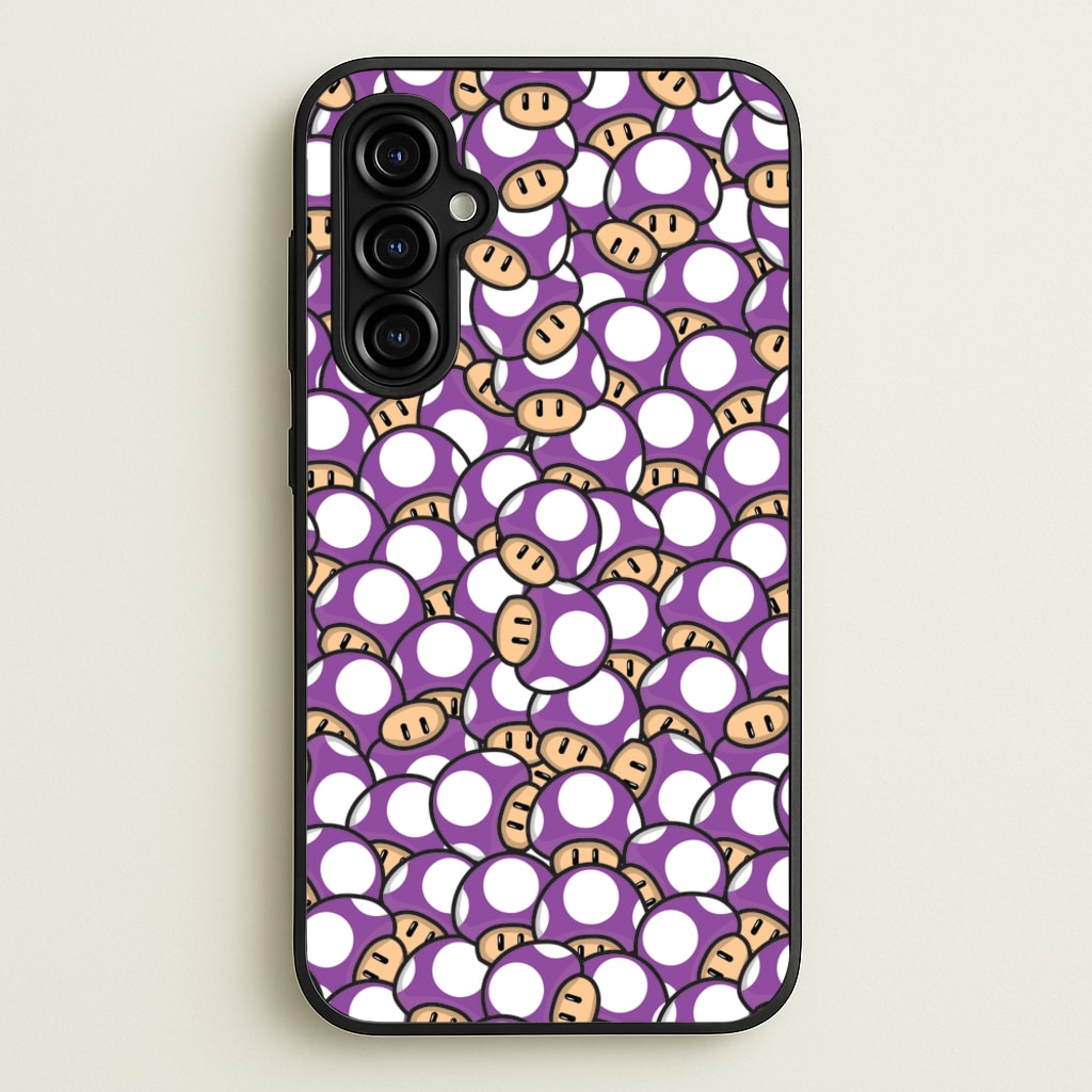 Mushroom Pattern - Purple - The Super Mario Bros Phone Case for Galaxy A54