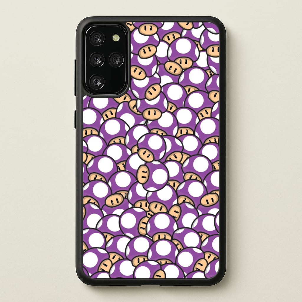 Mushroom Pattern - Purple - The Super Mario Bros Phone Case for Galaxy S20 Plus