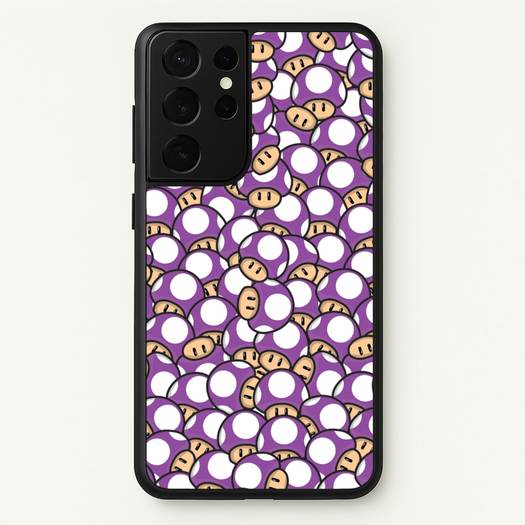 Mushroom Pattern - Purple - The Super Mario Bros Phone Case for Galaxy S21 Ultra