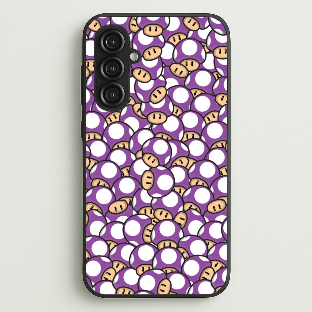 Mushroom Pattern - Purple - The Super Mario Bros Phone Case for Galaxy S23FE