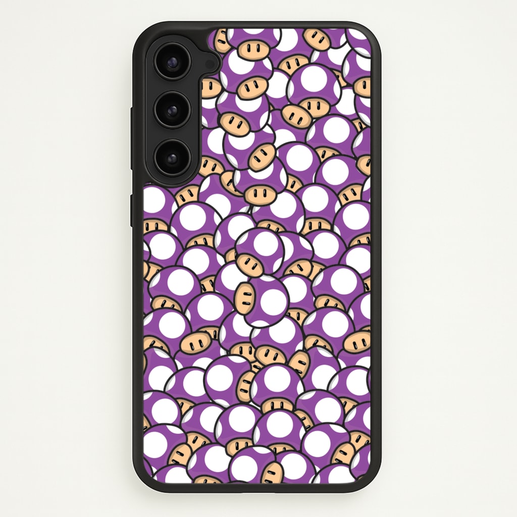 Mushroom Pattern - Purple - The Super Mario Bros Phone Case for Galaxy S23