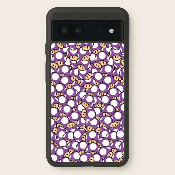 Mushroom Pattern - Purple - The Super Mario Bros Phone Case for Google Pixel 7