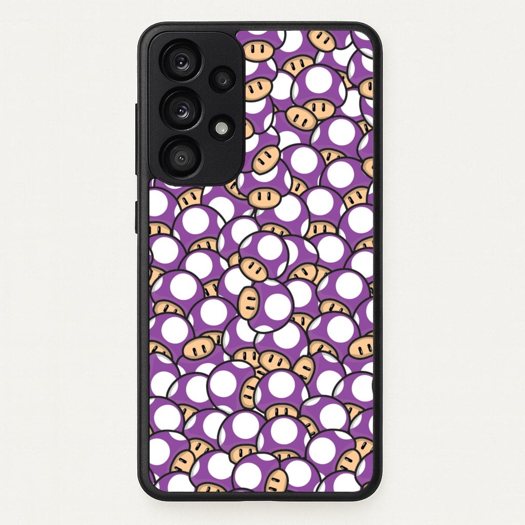 Mushroom Pattern - Purple - The Super Mario Bros Phone Case for Galaxy A53