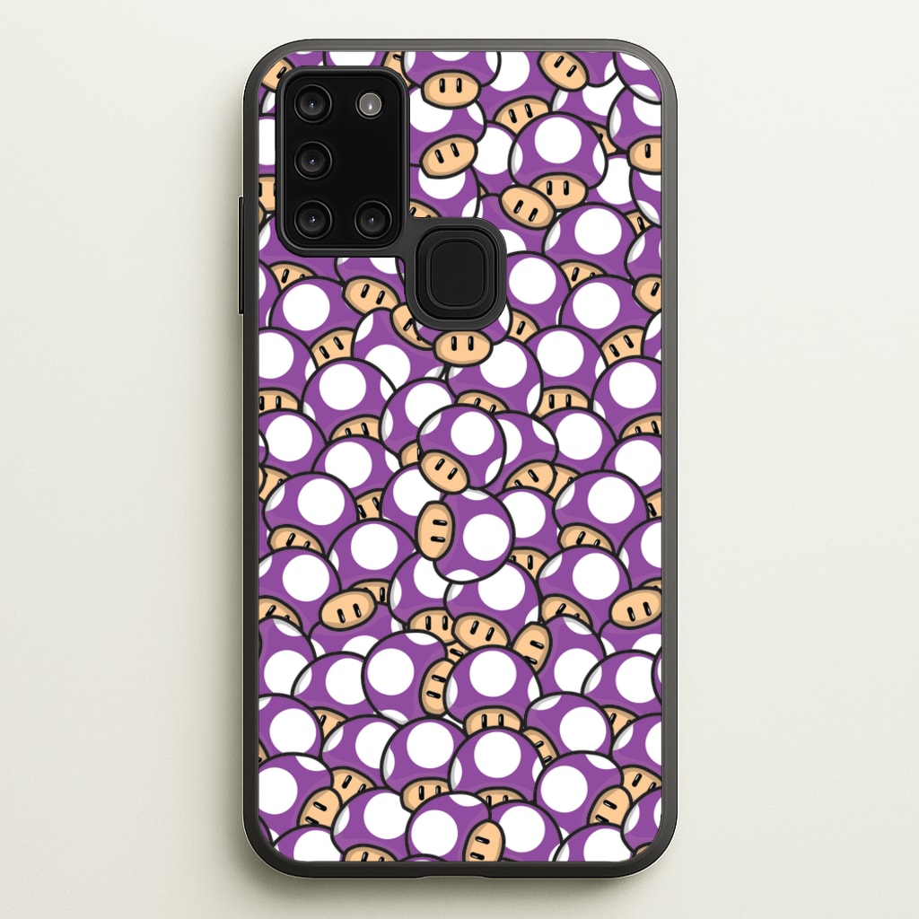 Mushroom Pattern - Purple - The Super Mario Bros Phone Case for Galaxy A21s