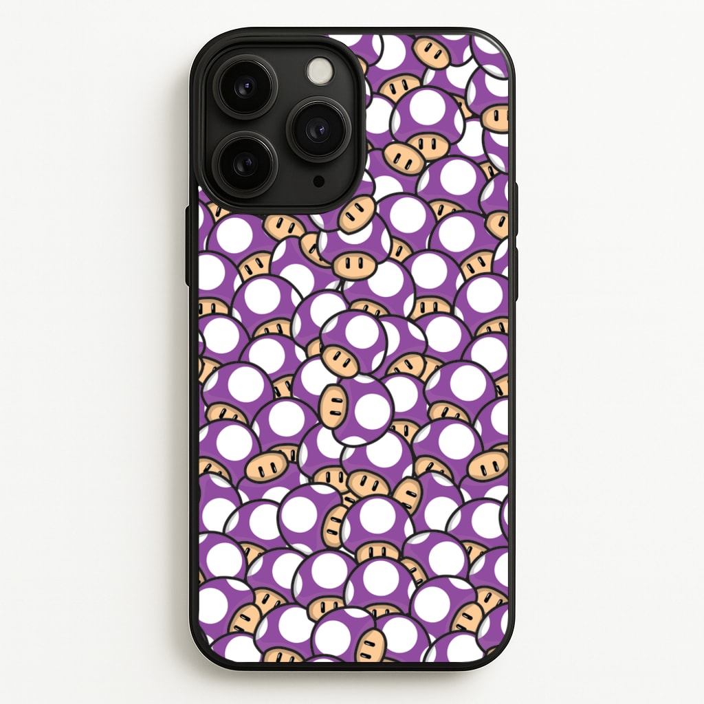 Mushroom Pattern - Purple - The Super Mario Bros Phone Case for iPhone 11 Pro Max