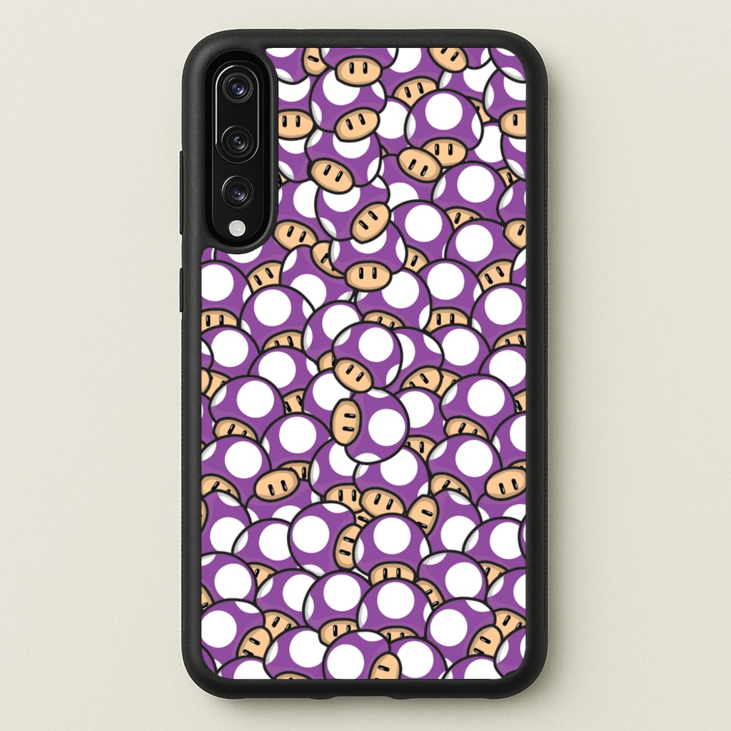 Mushroom Pattern - Purple - The Super Mario Bros Phone Case for Huawei P20 Pro