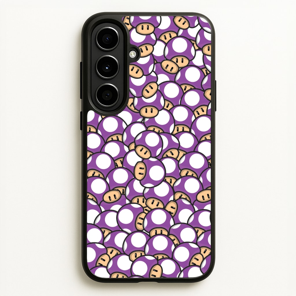 Mushroom Pattern - Purple - The Super Mario Bros Phone Case for Galaxy A56