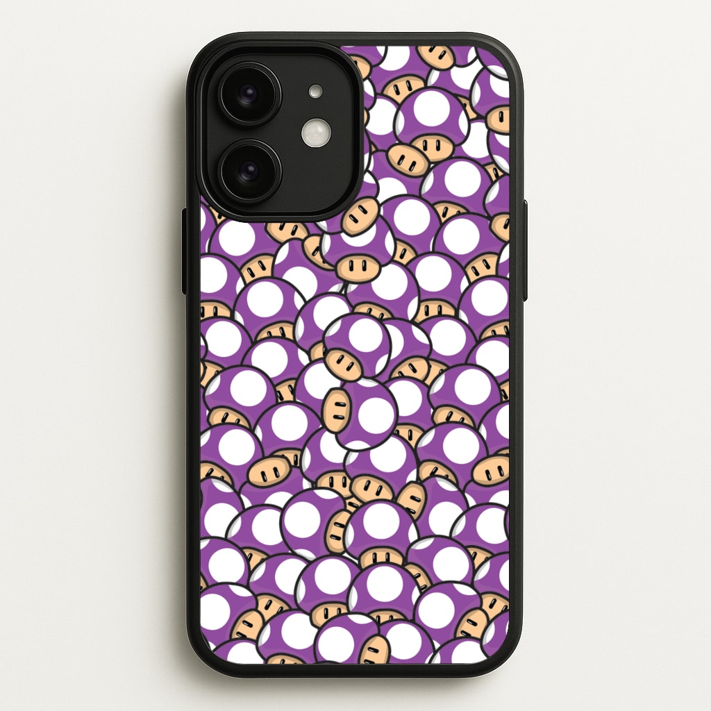 Mushroom Pattern - Purple - The Super Mario Bros Phone Case for iPhone 11
