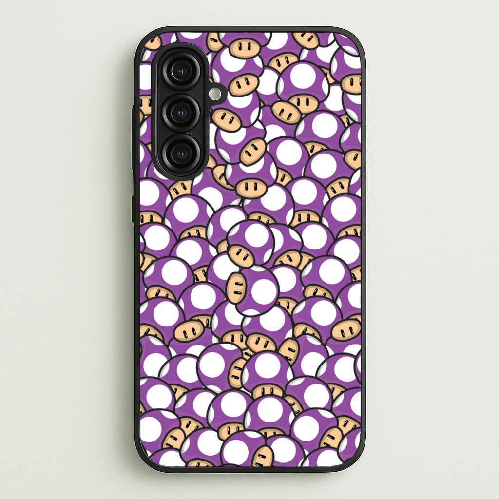Mushroom Pattern - Purple - The Super Mario Bros Phone Case for Galaxy A16