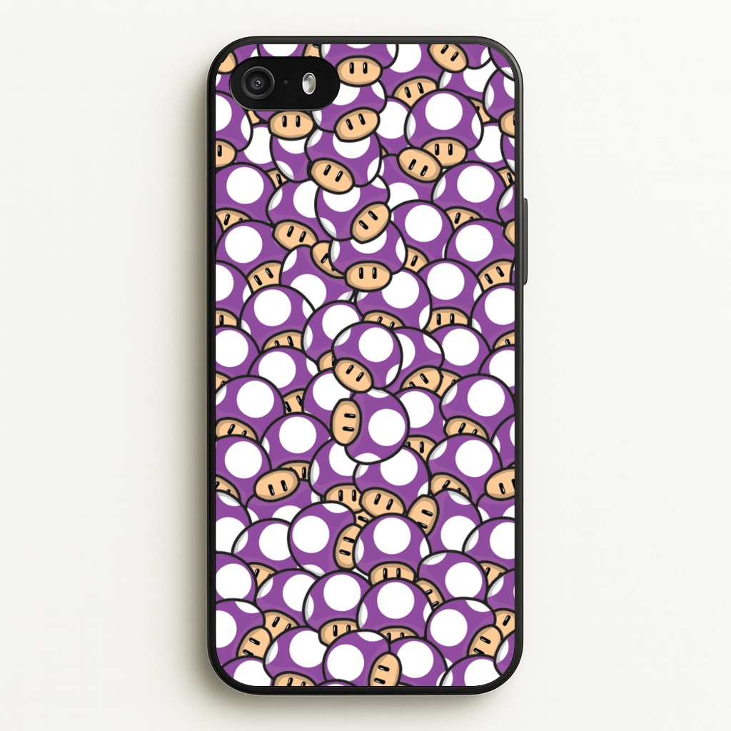 Mushroom Pattern - Purple - The Super Mario Bros Phone Case for iPhone 5 / 5s / SE 2016