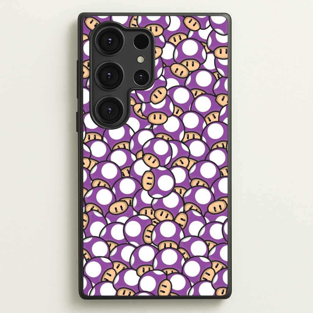 Mushroom Pattern - Purple - The Super Mario Bros Phone Case for Galaxy S25 Ultra