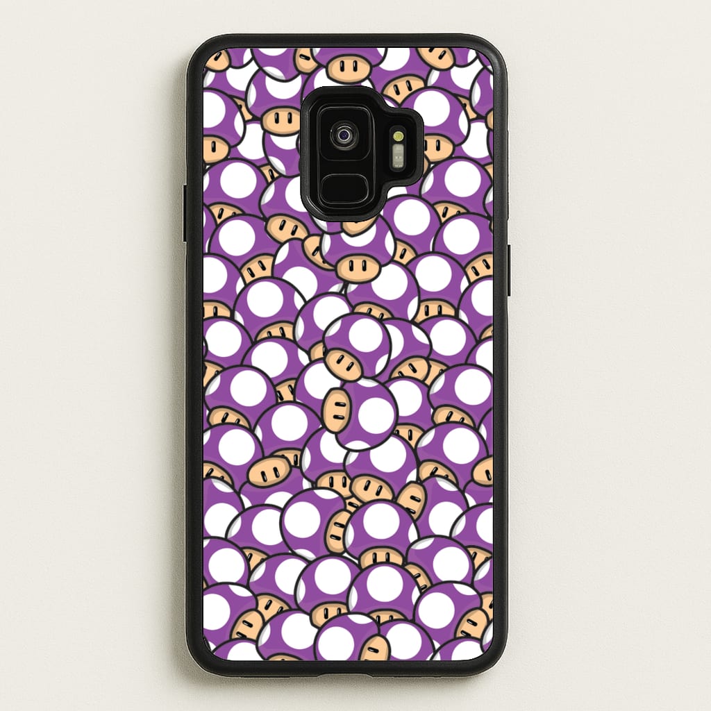 Mushroom Pattern - Purple - The Super Mario Bros Phone Case for Galaxy S9