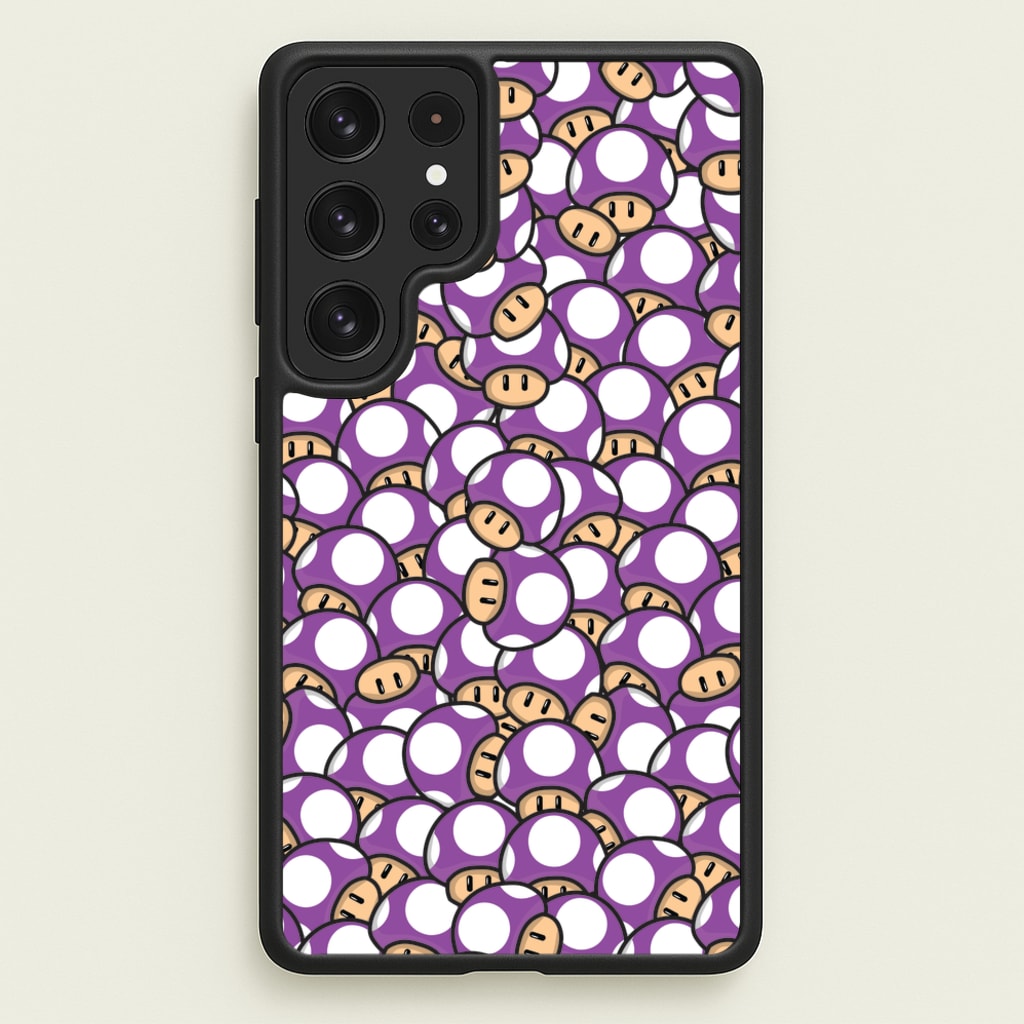 Mushroom Pattern - Purple - The Super Mario Bros Phone Case for Galaxy S22 Ultra