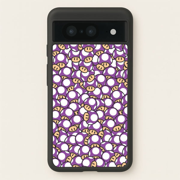 Mushroom Pattern - Purple - The Super Mario Bros Phone Case for Google Pixel 8