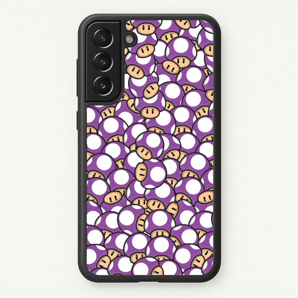 Mushroom Pattern - Purple - The Super Mario Bros Phone Case for Galaxy S21
