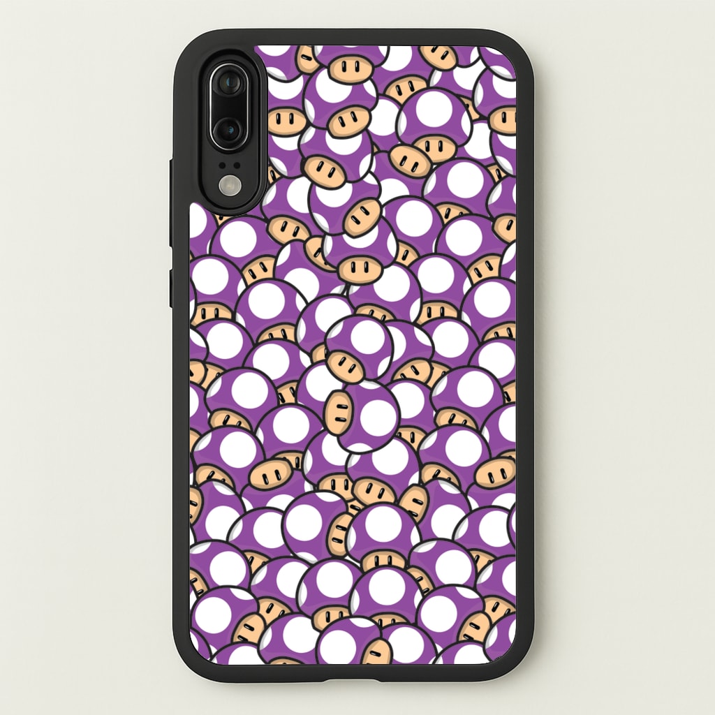 Mushroom Pattern - Purple - The Super Mario Bros Phone Case for Huawei P20