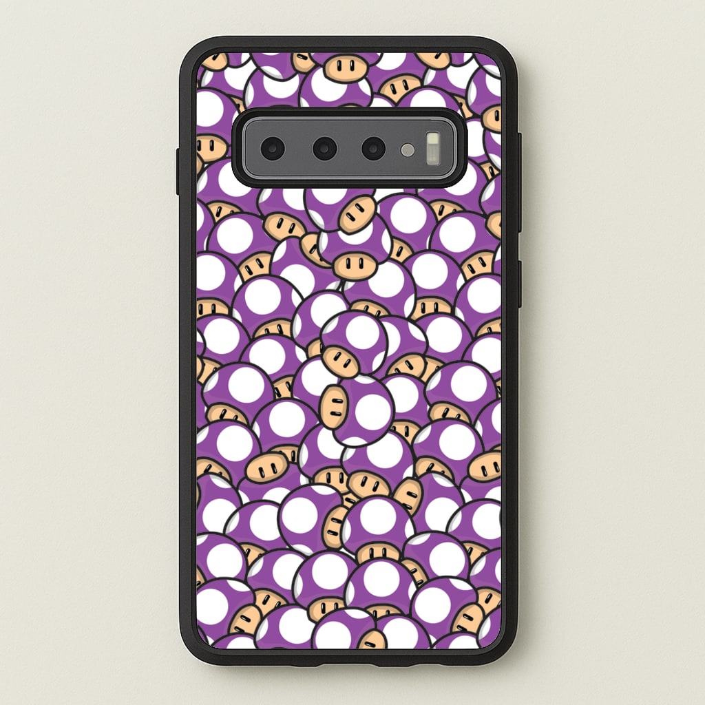 Mushroom Pattern - Purple - The Super Mario Bros Phone Case for Galaxy S10 Plus