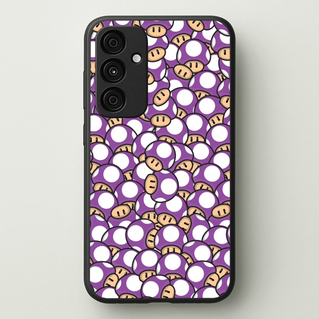 Mushroom Pattern - Purple - The Super Mario Bros Phone Case for Galaxy A35