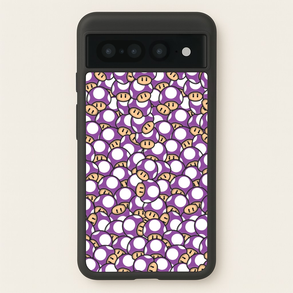 Mushroom Pattern - Purple - The Super Mario Bros Phone Case for Google Pixel 7 Pro