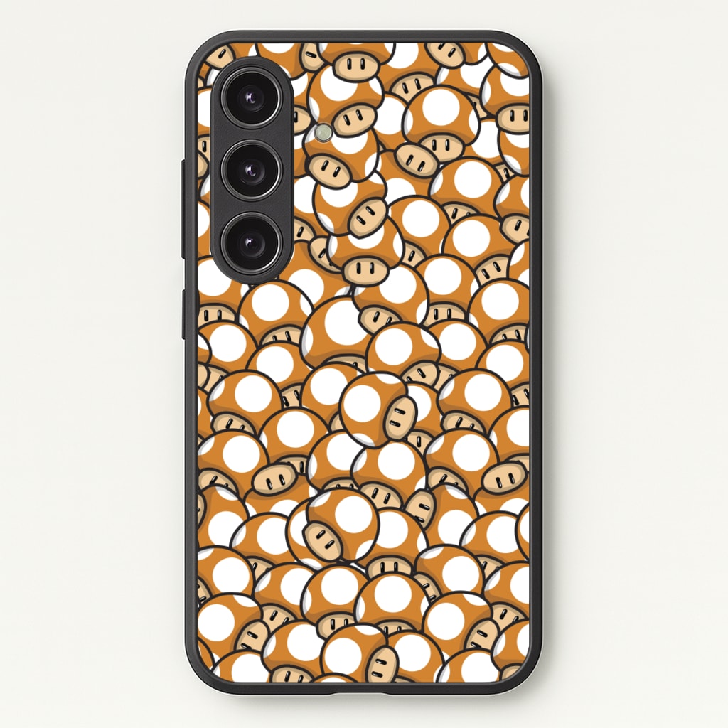 Mushroom Pattern - Orange - The Super Mario Bros Phone Case for Galaxy S24